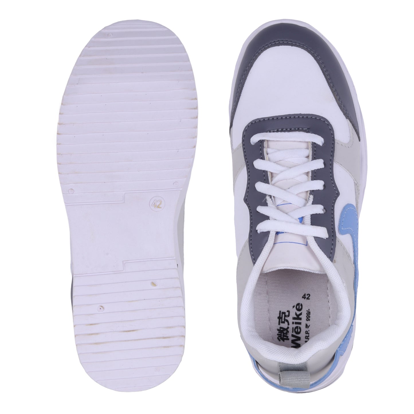 Men AIrweave Lace-Up White Sneakers